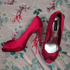 White House Black Market Satin Bow Heels